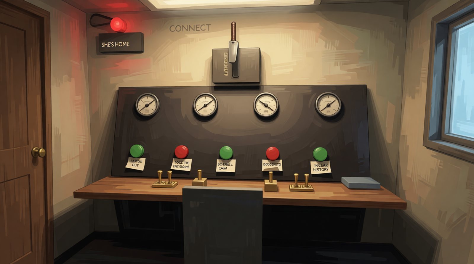 Final: The pilot's control room, blocked in 3D first.